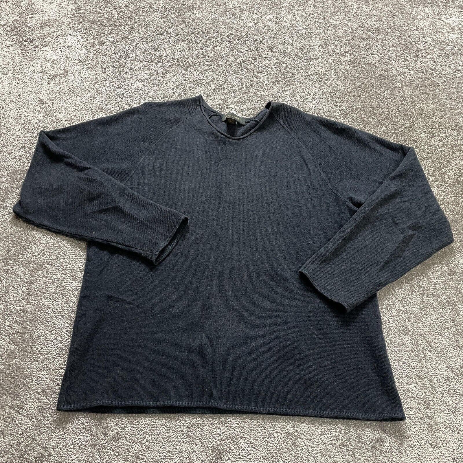 Banana Republic Sweater Mens Large Navy Blue Pullover Cotton Solid Sweatshirt